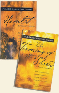 Covers to the Folger Editions of Hamlet and Taming of the Shrew